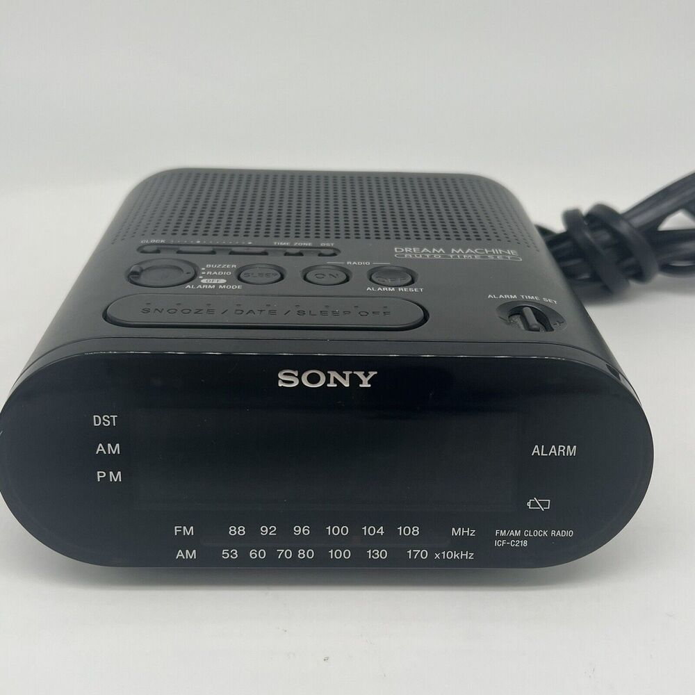 Sony Dream Machine Clock Radio - Black (ICFC218) Tested And Working